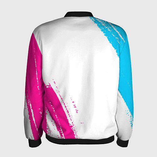 Мужской бомбер Deadlock neon gradient style вертикально / 3D-Черный – фото 2