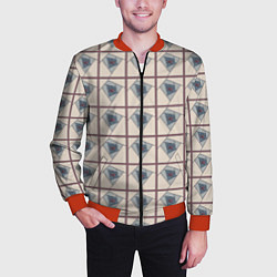 Бомбер мужской Паттерн витраж графичная роза, цвет: 3D-красный — фото 2