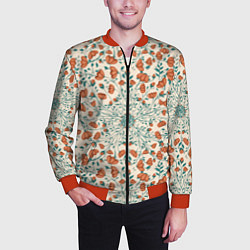 Бомбер мужской Цветочный узор калейдоскоп, цвет: 3D-красный — фото 2