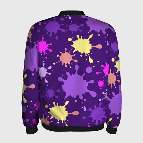 Мужской бомбер Крупные кляксы / 3D-Черный – фото 2