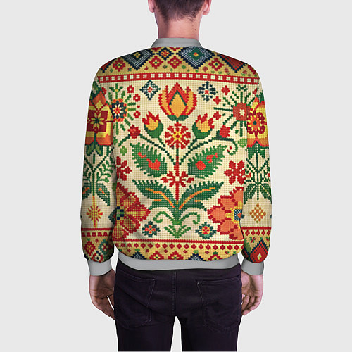 Мужской бомбер Славянский узор и орнамент / 3D-Меланж – фото 4