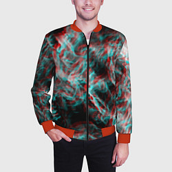 Бомбер мужской Дым из вейпа глитч, цвет: 3D-красный — фото 2