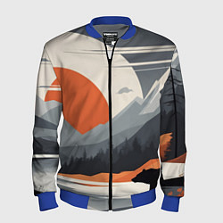 Мужской бомбер Горы медведь геометрия