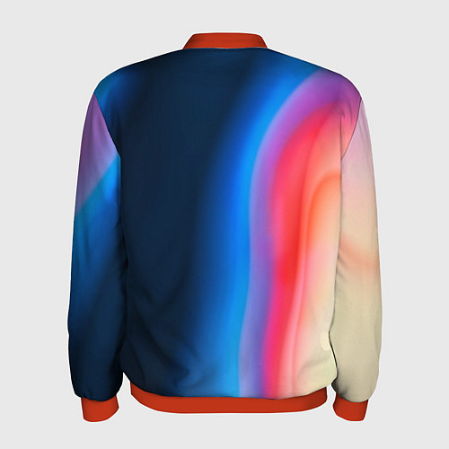 Мужской бомбер Неоновый градиент разводы / 3D-Красный – фото 2