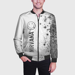 Бомбер мужской Nirvana - white gradient по-вертикали, цвет: 3D-черный — фото 2