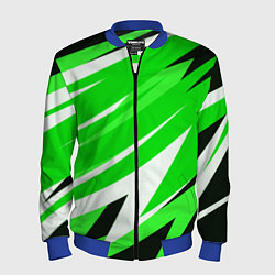 Бомбер мужской Geometry stripes green, цвет: 3D-синий