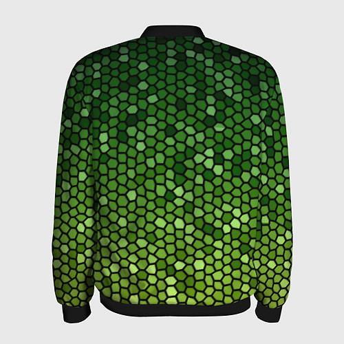 Мужской бомбер Мозаика под зеленую змею / 3D-Черный – фото 2