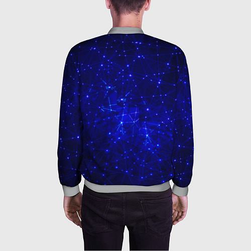 Мужской бомбер Обширная вселенная - соединяющиеся линии нейронов / 3D-Меланж – фото 4