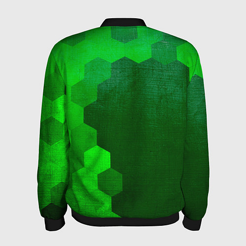 Мужской бомбер Palworld - green gradient по-вертикали / 3D-Черный – фото 2