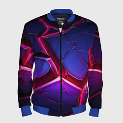 Бомбер мужской Темные синие плиты и фиолетовый свет, цвет: 3D-синий