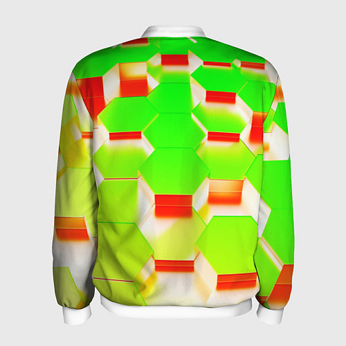 Мужской бомбер Кислотные соты / 3D-Белый – фото 2