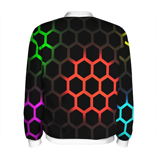 Мужской бомбер Hexagon neon / 3D-Белый – фото 2