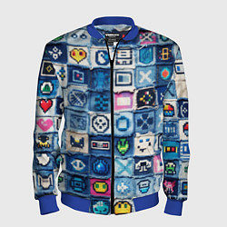 Мужской бомбер Пиксельный пэчворк