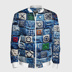 Мужской бомбер Геймерский пиксельный пэчворк