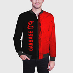 Бомбер мужской Garbage - red gradient по-вертикали, цвет: 3D-черный — фото 2