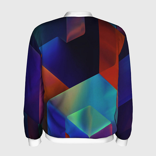 Мужской бомбер Геометрия мозаика / 3D-Белый – фото 2