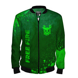 Мужской бомбер Free Fire - green gradient вертикально