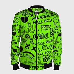 Бомбер мужской Lil Peep кислотный паттерн, цвет: 3D-черный