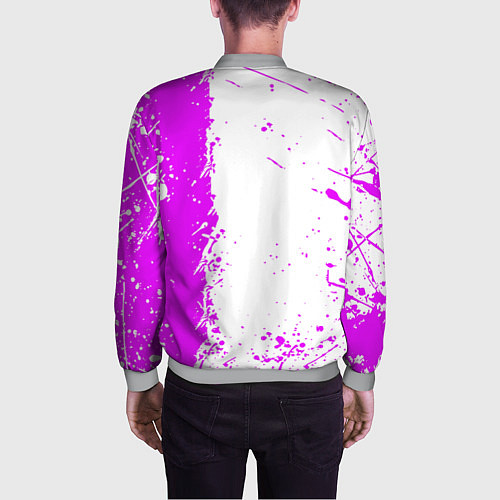 Мужской бомбер Fortnite pink color / 3D-Меланж – фото 4
