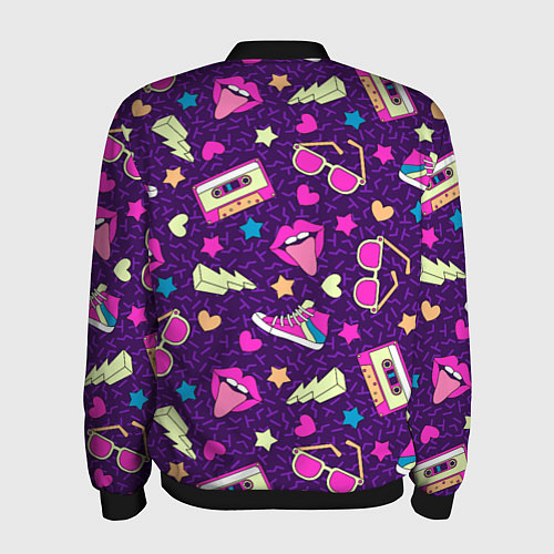 Мужской бомбер Ностальгия 90 паттерн / 3D-Черный – фото 2