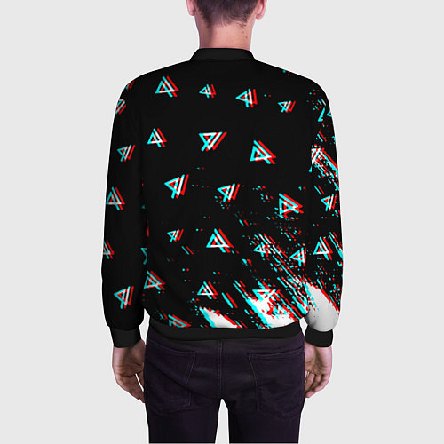 Мужской бомбер Linkin park glitch patern / 3D-Черный – фото 4