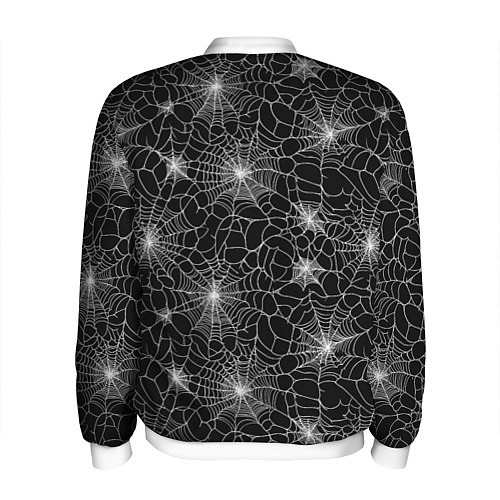 Мужской бомбер Паутина - паттерн / 3D-Белый – фото 2