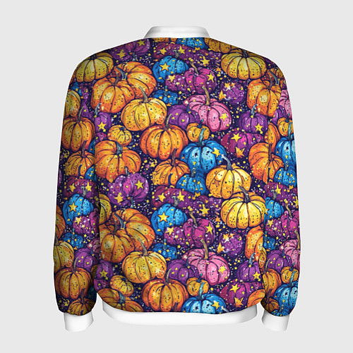 Мужской бомбер Тыквенный урожай / 3D-Белый – фото 2