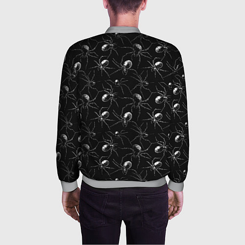 Мужской бомбер Паттерн с пауками / 3D-Меланж – фото 4