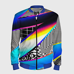 Мужской бомбер Neon stripes geometry