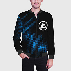 Бомбер мужской Linkin Park 2024 звуковая волна, цвет: 3D-черный — фото 2