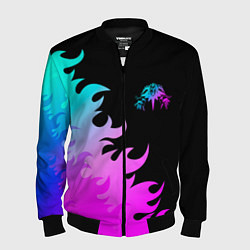 Мужской бомбер Король и Шут неоновый огонь