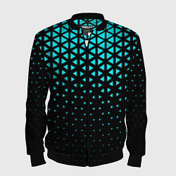 Мужской бомбер Геометрический градиент - чёрно-синий