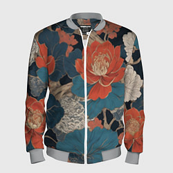 Мужской бомбер Цветы в стиле иредзуми