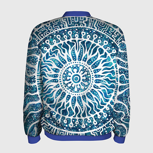Мужской бомбер Зимний шаманский бубен / 3D-Синий – фото 2