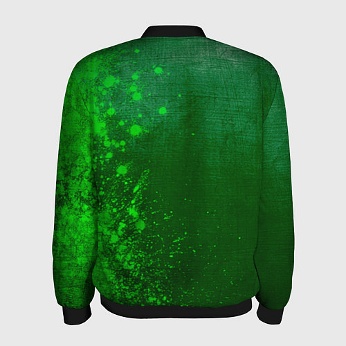 Мужской бомбер Coldplay - green gradient по-вертикали / 3D-Черный – фото 2