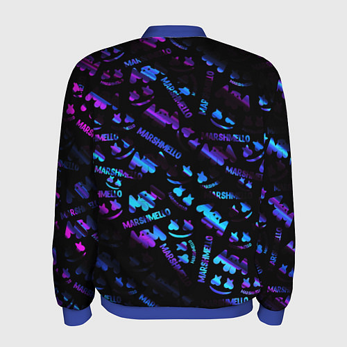 Мужской бомбер Marshmello neon club / 3D-Синий – фото 2