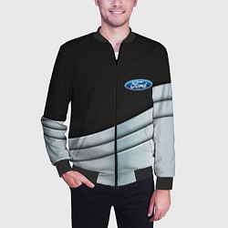 Бомбер мужской FORD metal texture, цвет: 3D-черный — фото 2