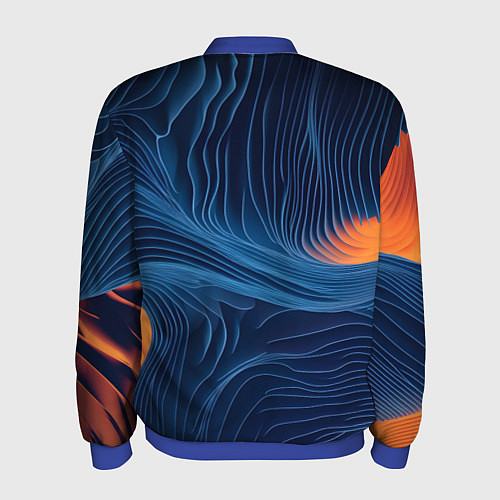 Мужской бомбер Абстрактная иллюзия / 3D-Синий – фото 2