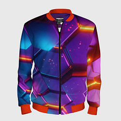 Мужской бомбер Трехмерные соты с эффектом неона