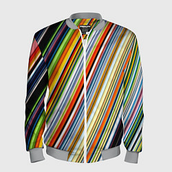 Мужской бомбер Разноцветные полосы абстракция