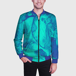 Бомбер мужской Эффект размытых красок, цвет: 3D-синий — фото 2