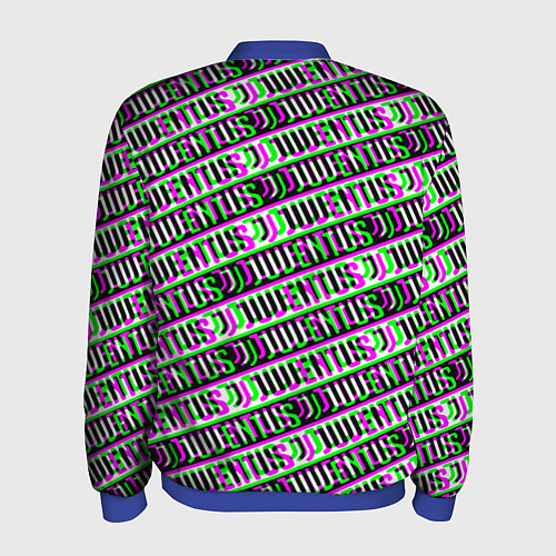 Мужской бомбер Juventus glitch pattern / 3D-Синий – фото 2