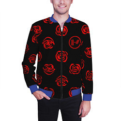 Бомбер мужской Twenty one pilots rose pattern, цвет: 3D-синий — фото 2