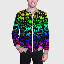 Бомбер мужской Marshmello neon steel pattern, цвет: 3D-меланж — фото 2