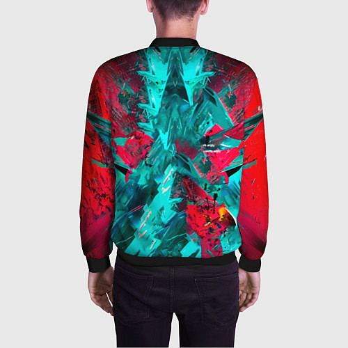 Мужской бомбер Электрогитара в красках / 3D-Черный – фото 4