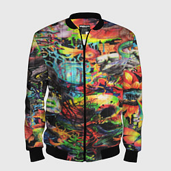 Бомбер мужской Кислотные рисунки психоделика, цвет: 3D-черный