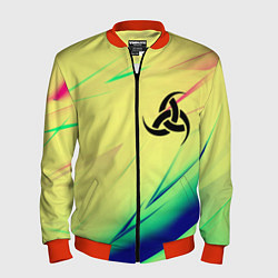 Бомбер мужской Славянская символики лого, цвет: 3D-красный