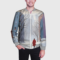 Бомбер мужской Прогулка зима, цвет: 3D-меланж — фото 2