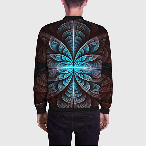 Мужской бомбер Оптический узор психоделика / 3D-Черный – фото 4