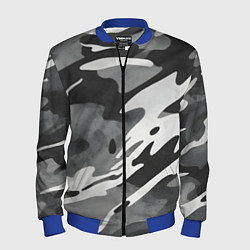 Бомбер мужской Черно белый камуфляж, цвет: 3D-синий
